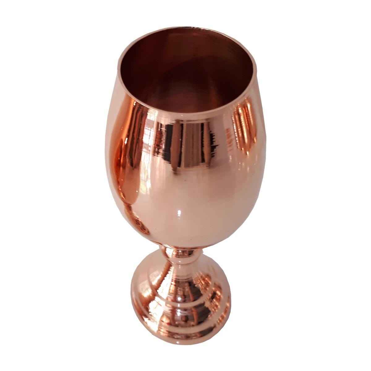 Price and Buy Handcrafted Persian Copper Wine Glass Stemware – Hammered Model Shiny - Image 3