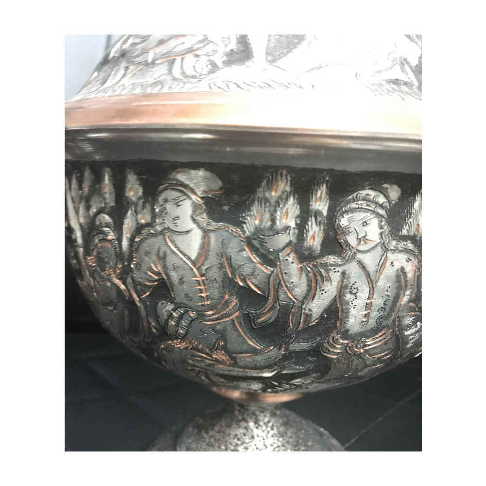Price and Buy Handcrafted Persian Engraved Copper Sugar Bowl Ahoo - Image 4