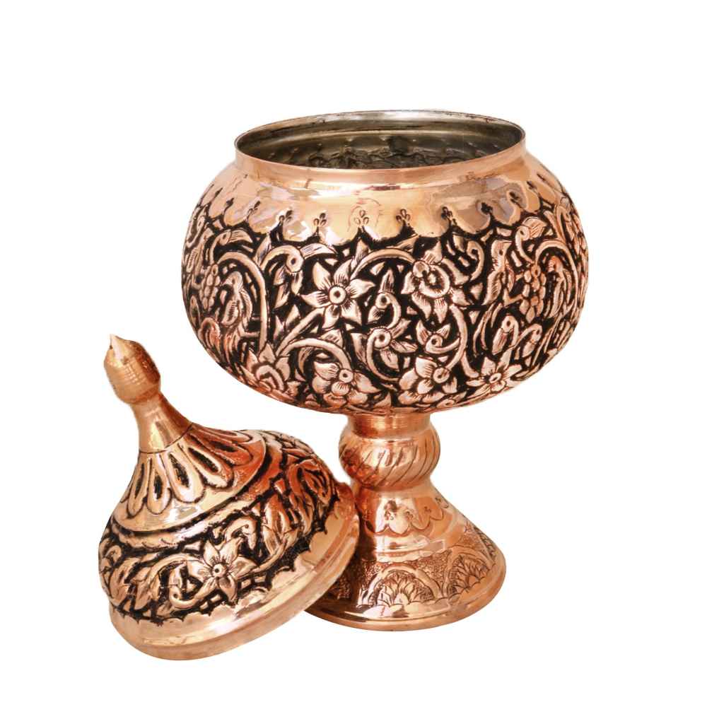 Price and Buy Handcrafted Persian Engraved Copper Sugar Bowl Arsalan - Image 3