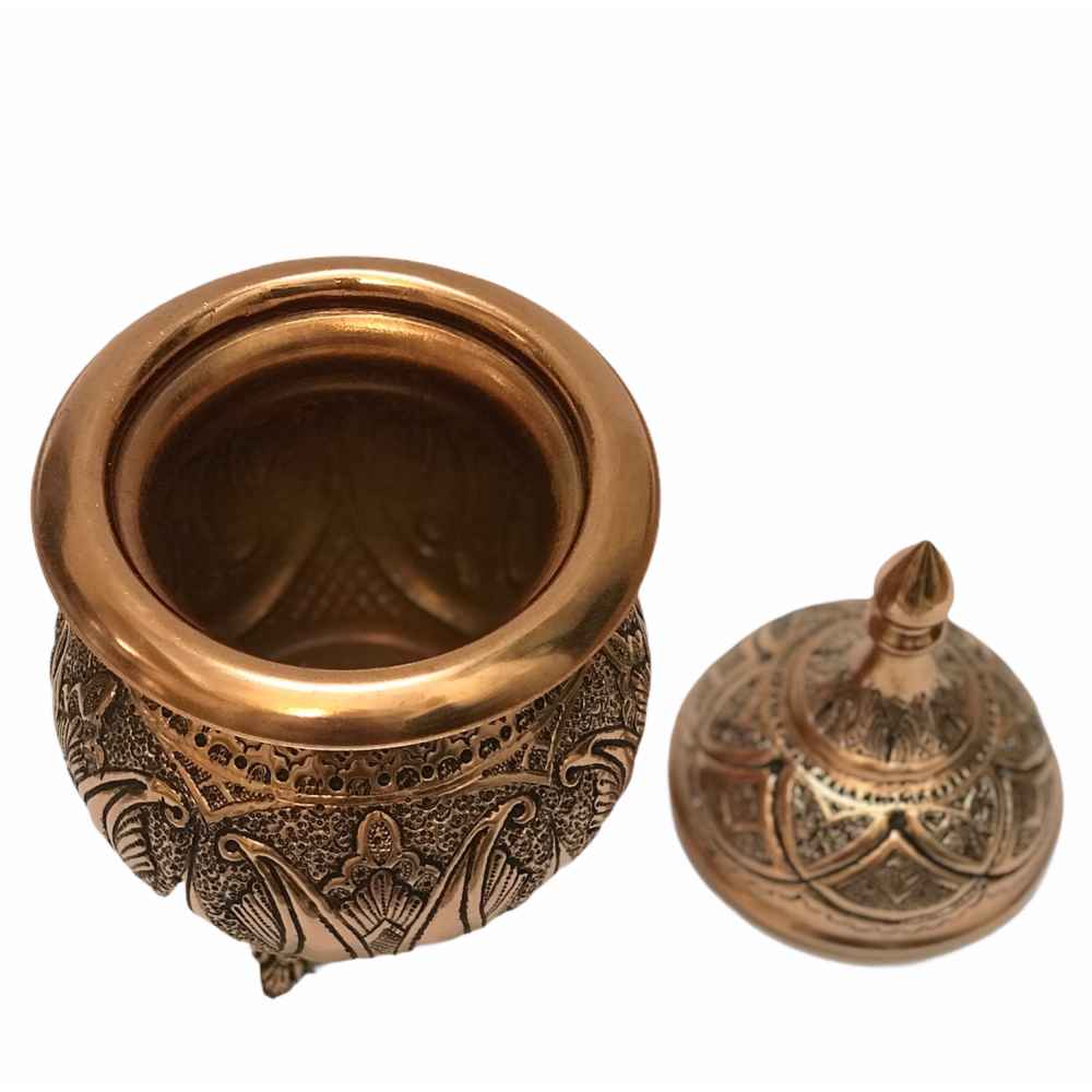 Price and Buy Handcrafted Persian Engraved Copper Sugar Bowl Atash - Image 3
