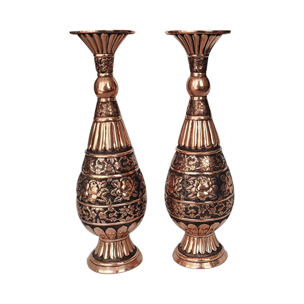 Price and Buy Handcrafted Persian Engraved Copper Vase Decorative Lavin Design – Set of 2