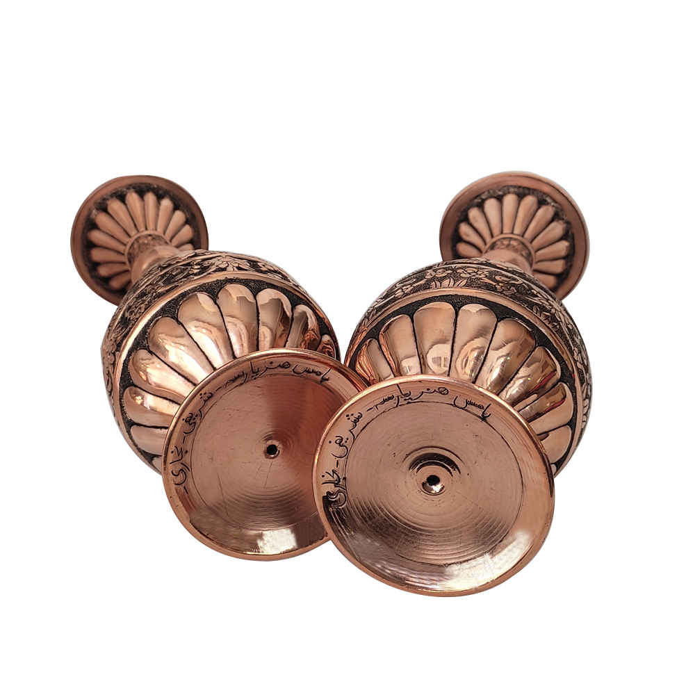 Price and Buy Handcrafted Persian Engraved Copper Vase Decorative Lavin Design – Set of 2 - Image 3