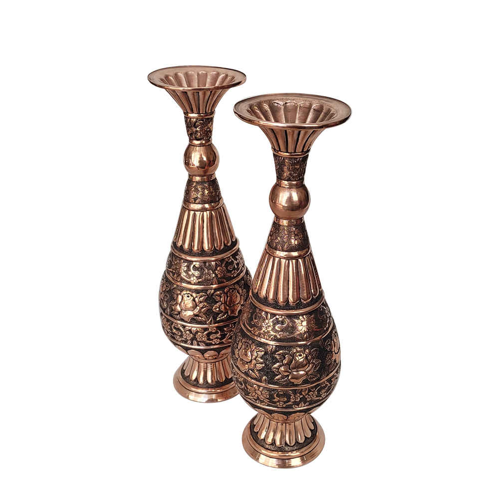 Price and Buy Handcrafted Persian Engraved Copper Vase Decorative Lavin Design – Set of 2 - Image 4