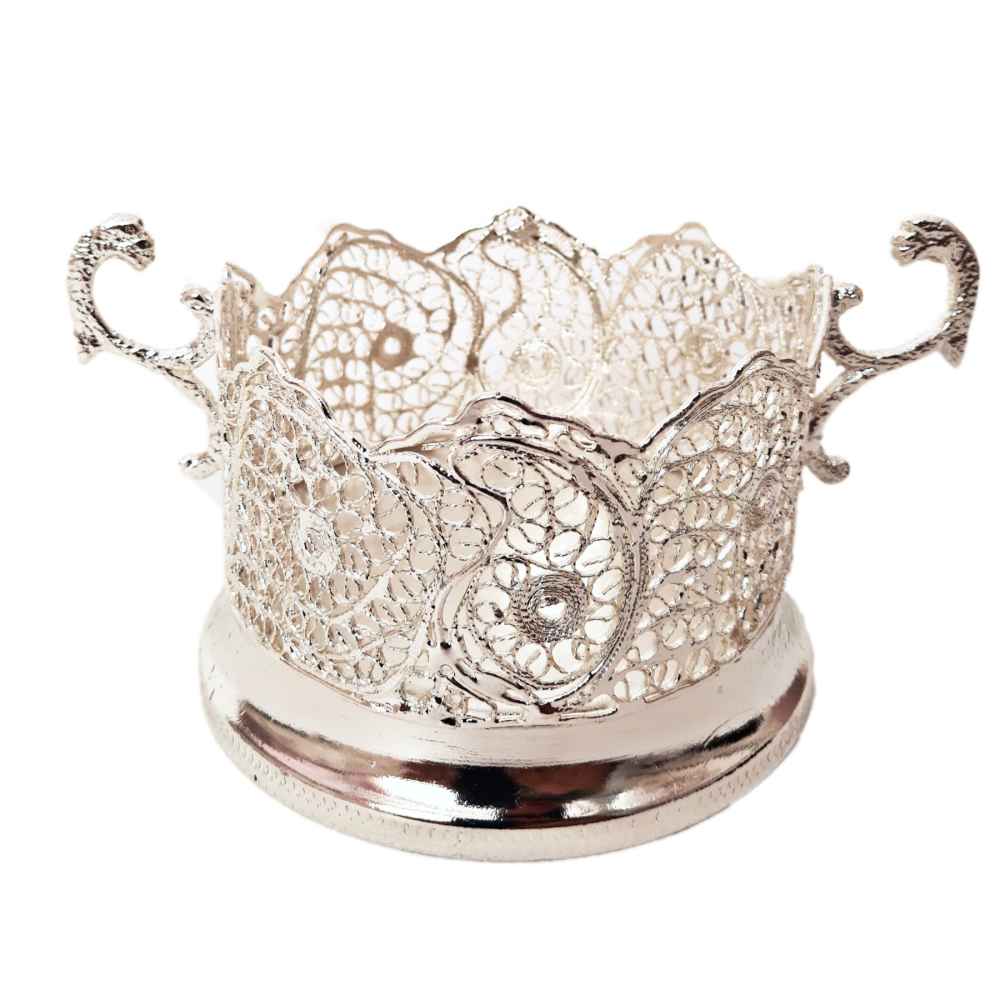 Price and Buy Handcrafted Persian Filigree Tea & Coffee Set – Silver Coated Nazanin - Image 4