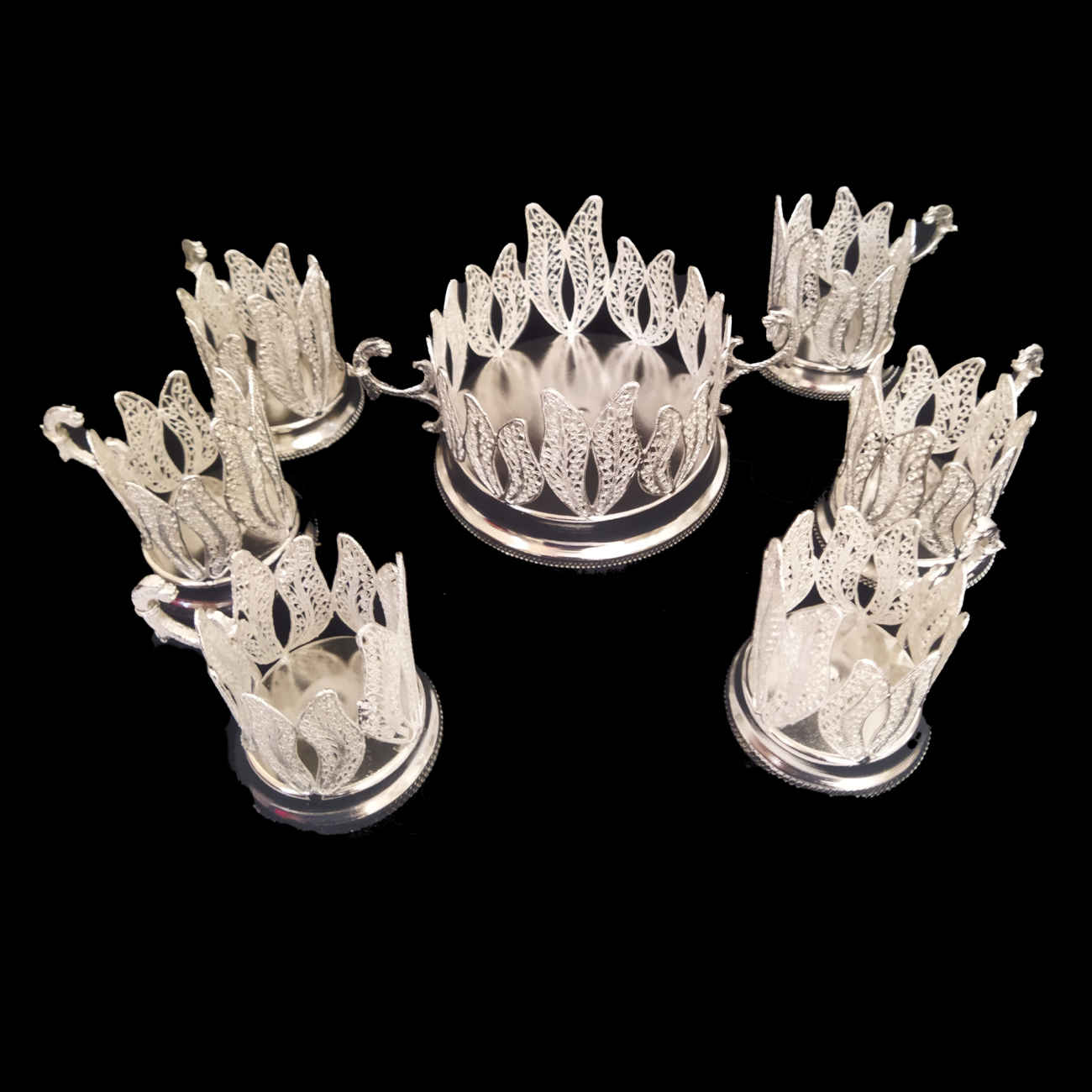 Price and Buy Handcrafted Persian Filigree Tea & Coffee Set – with Silver Coated | 7 Pieces