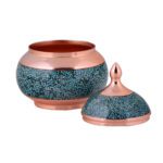 Price and Buy Handcrafted Persian Inlaid Turquoise Copper Sugar Bowl Aseman - Image 3