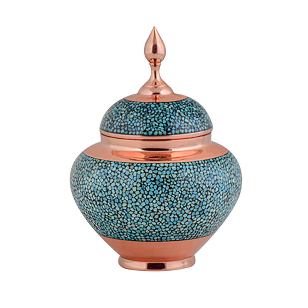 Price and Buy Handcrafted Persian Inlaid Turquoise Copper Sugar Bowl Jana_68fbdc2a36fb4.jpeg Price and Buy Handcrafted Persian Inlaid Turquoise Copper Sugar Bowl Jana - Image 1