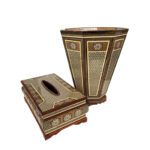 Price and Buy Handcrafted Persian Khatamkari Waste Basket and Tissue Box Set