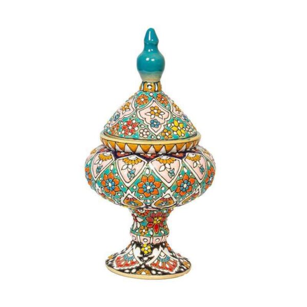 Price and Buy Handcrafted Persian Pottery Sugar Bowl with Lid – Minakari Enameled with Floral Design_68ffd150b0a02.jpeg Price and Buy Handcrafted Persian Pottery Sugar Bowl with Lid – Minakari Enameled with Floral Design