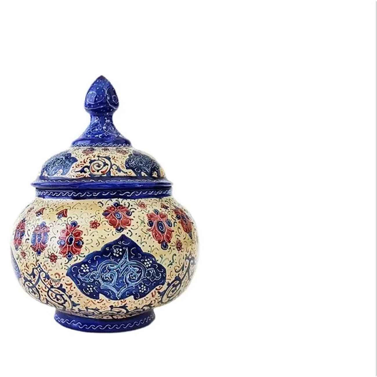 Price and Buy Handcrafted Persian Pottery Tea & Coffee Set – Minakari Enameled in Yellow - Image 3