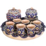 Price and Buy Handcrafted Persian Tea Set | Minakari Enameled Luxury Drinkware for Home Decor