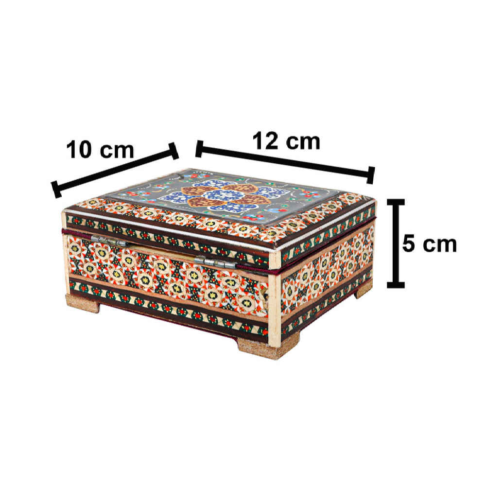 Price and Buy Handcrafted Persian Wooden Jewelry Box with Khatam Flowers - Image 3