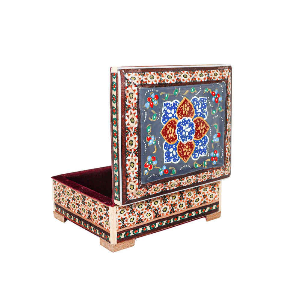 Price and Buy Handcrafted Persian Wooden Jewelry Box with Khatam Flowers - Image 6