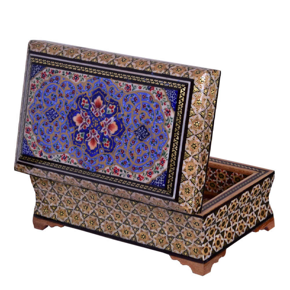 Price and Buy Handcrafted Persian Wooden Jewelry Box with Khatam Violet Design - Image 3