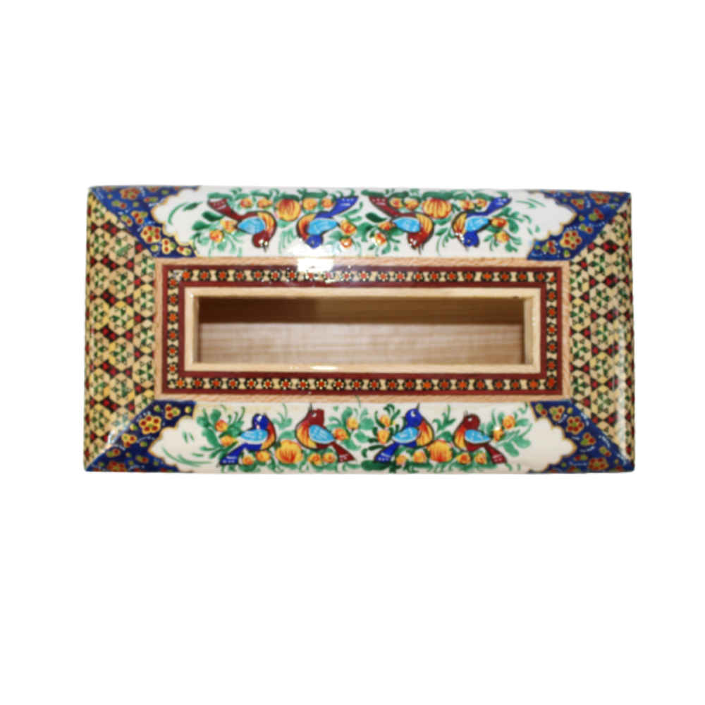 Price and Buy Handcrafted Persian Wooden Tissue Box Cover – Khatamkari Abtin - Image 4