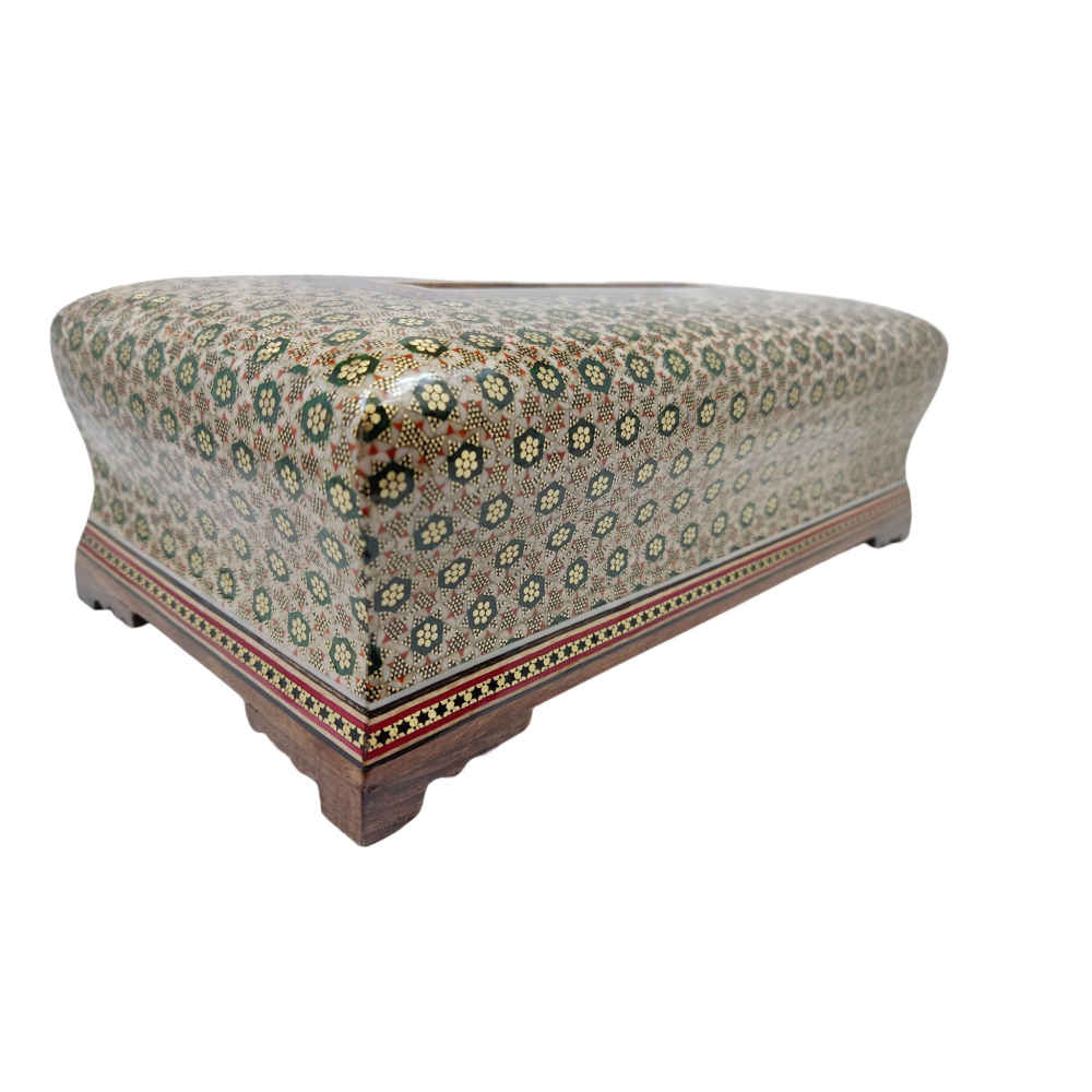 Price and Buy Handcrafted Persian Wooden Tissue Box Cover – Khatamkari Atash - Image 3