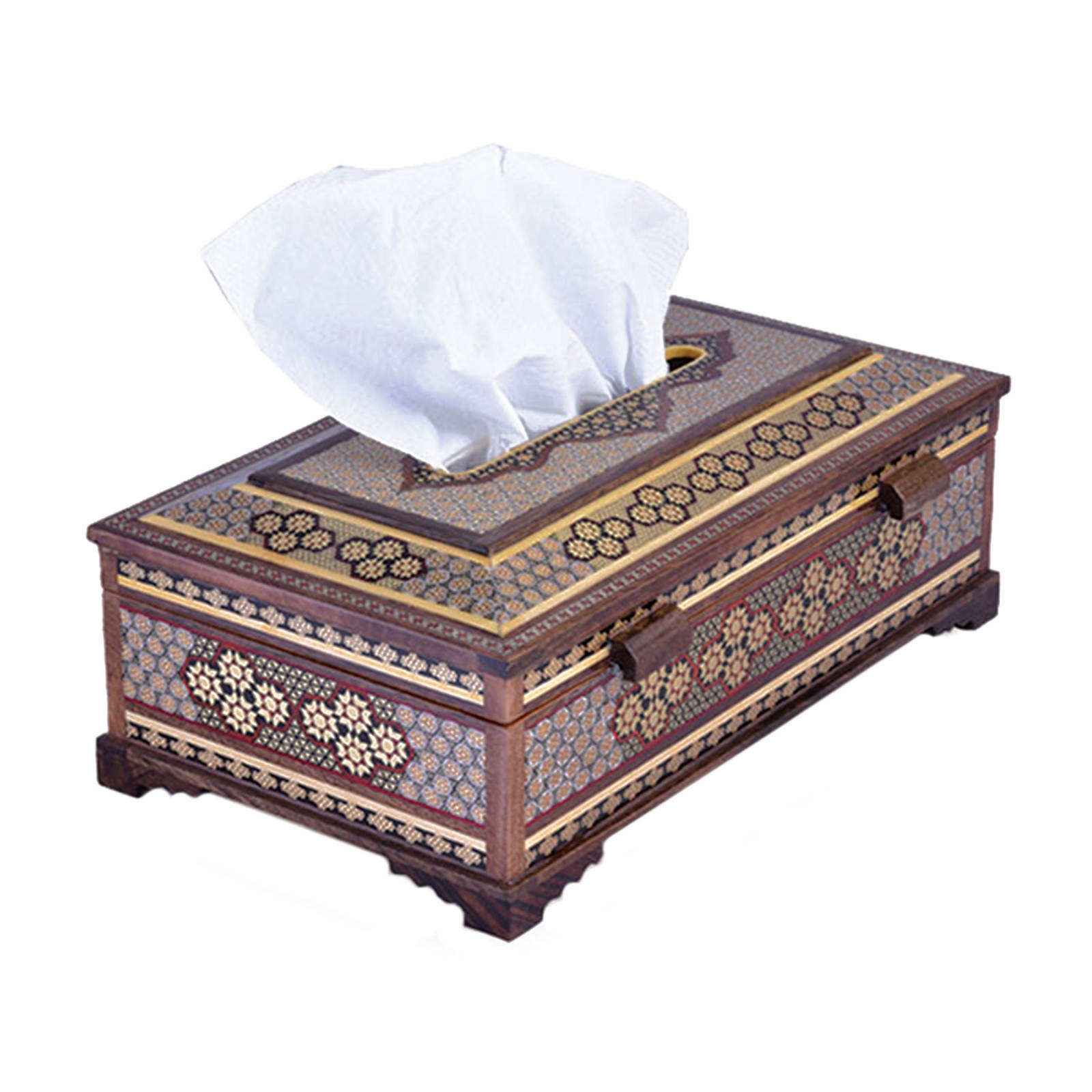 Price and Buy Handcrafted Persian Wooden Tissue Box Cover – Khatamkari Lux - Image 3