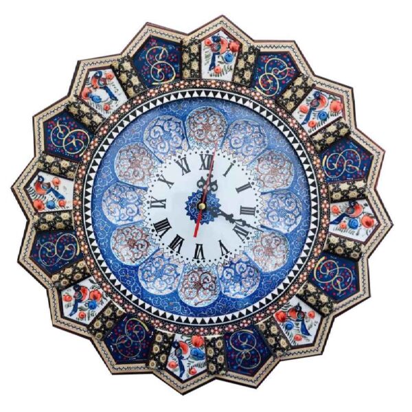 Price and Buy Handcrafted Persian Wooden Wall Clock – Khatam Marquetry Art, Lila