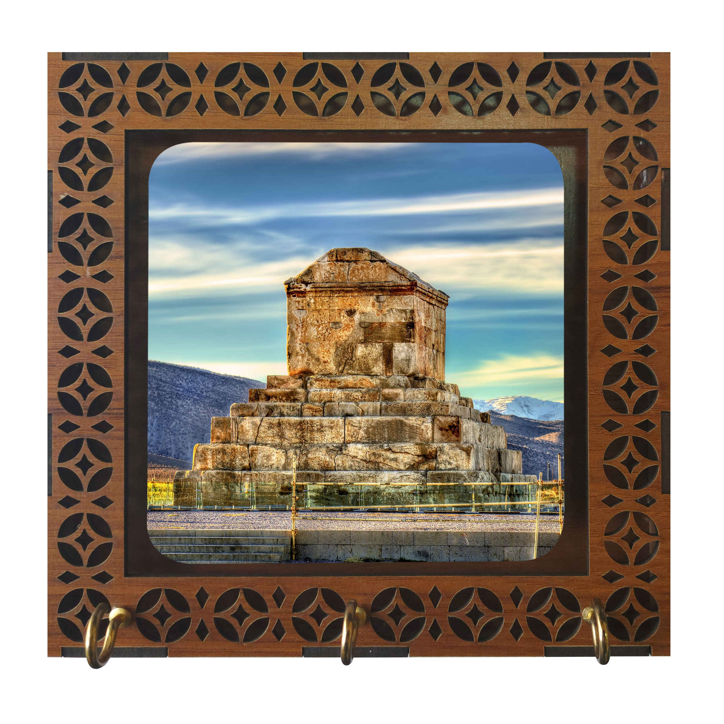 Price and Buy Handcrafted Persian Wooden Wall Key Holder – Tomb of Cyrus