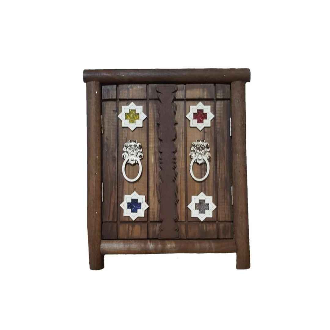 Price and Buy Handcrafted Persian Wooden Wall Key Holder with Traditional Style and 3 Hooks & Mirror