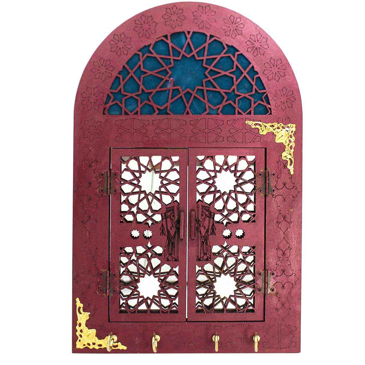 Price and Buy Handcrafted Persian Wooden Wall Key Holder with Traditional Style in Magenta