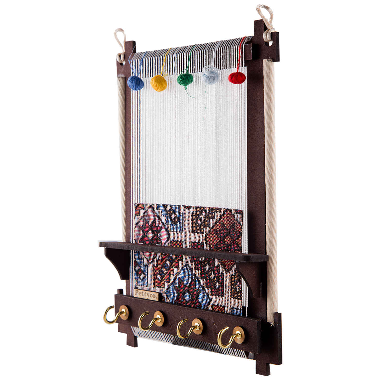 Price and Buy Handcrafted Persian Wooden Wall Key Holder with Traditional Style Weaving Loom Kit Design - Image 3