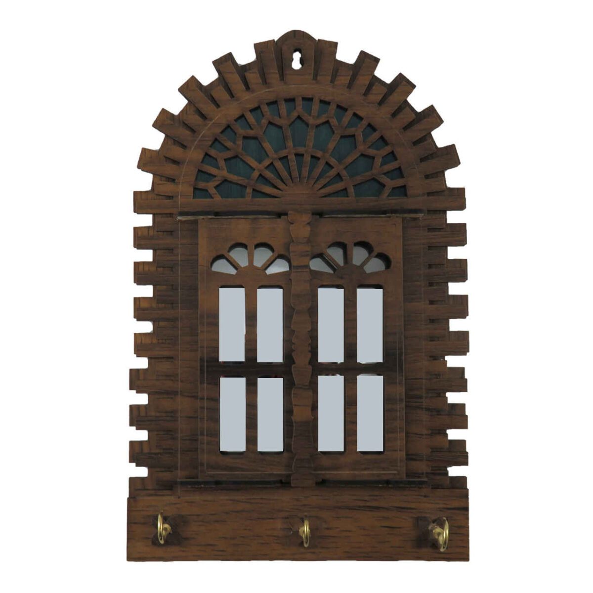 Price and Buy Handcrafted Persian Wooden Wall Key Holder with Traditional Style Window Design