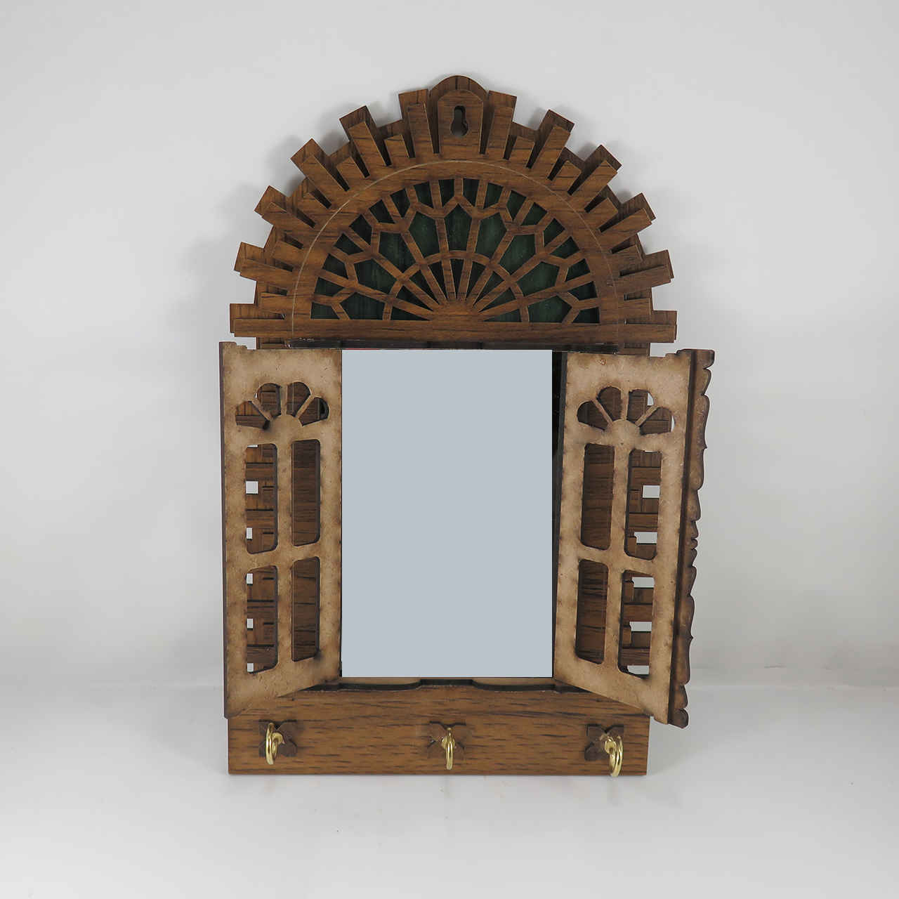 Price and Buy Handcrafted Persian Wooden Wall Key Holder with Traditional Style Window Design - Image 4