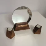 Price and Buy Handcrafted Pine Mirror Frame with Elegant Candlesticks – Rustic Style, 20 cm - Image 4