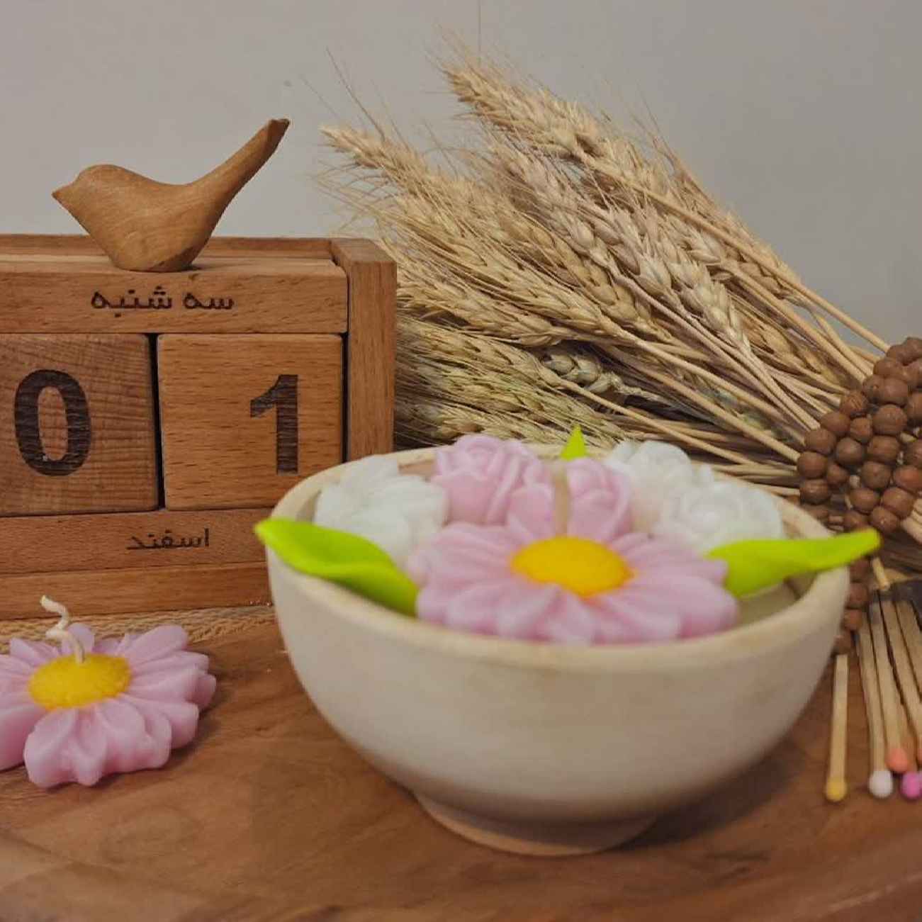 Price and Buy Handcrafted Pottery Jar Candles – Floral Pattern - Image 3