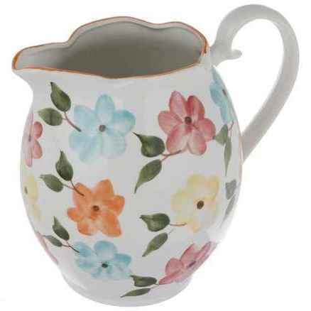 Price and Buy Handcrafted Pottery Pitcher with Floral Bahar Design - Image 3
