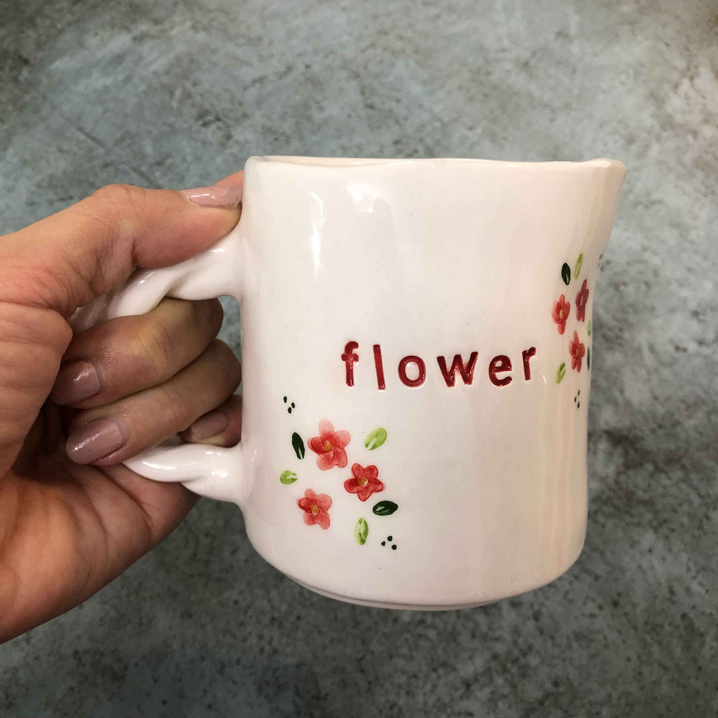 Price and Buy Handcrafted Pottery Pitcher with Flower Pattern Model Mini - Image 3