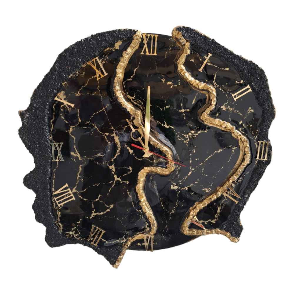 Price and Buy Handcrafted Resin Wall Clock – Abstract Style Geode