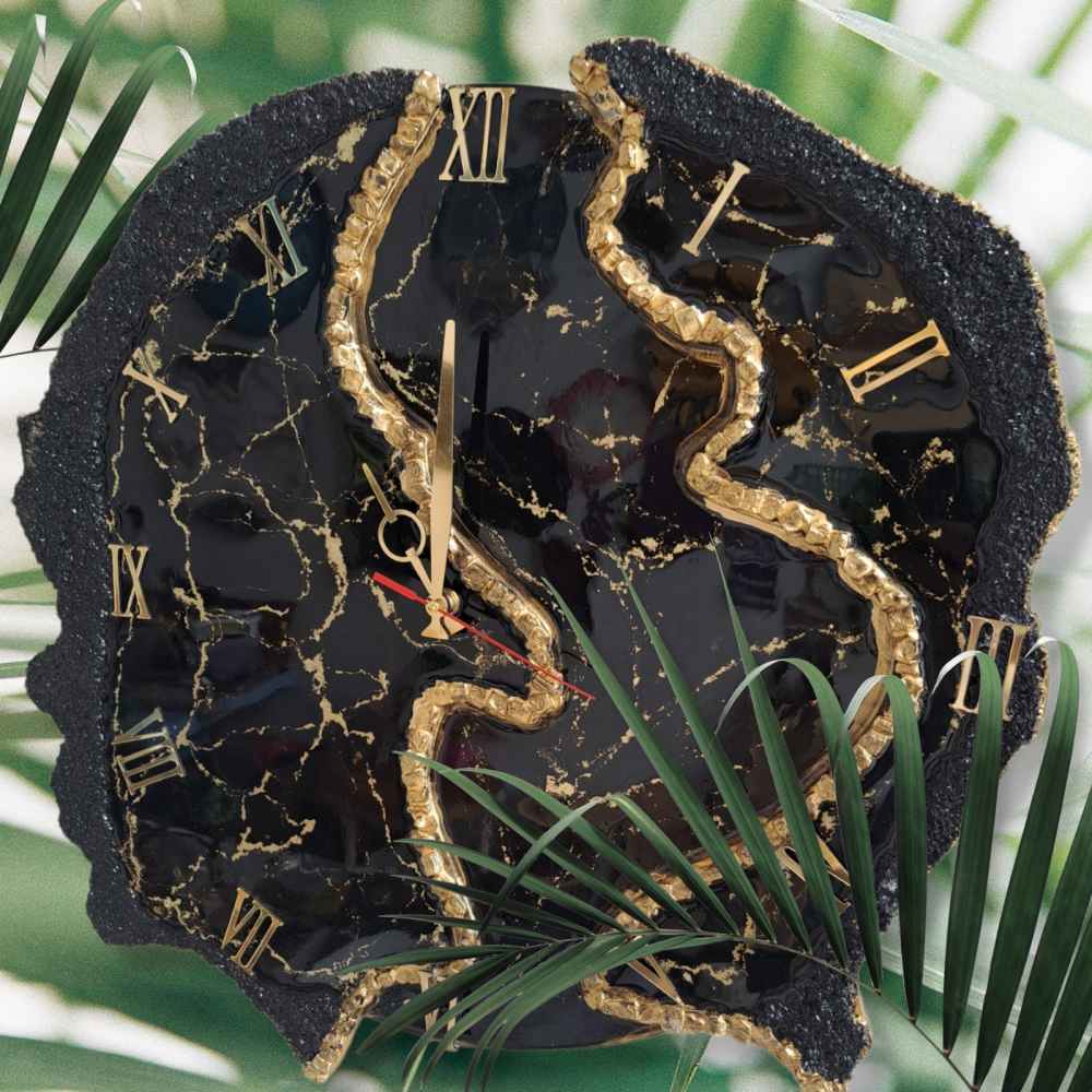 Price and Buy Handcrafted Resin Wall Clock – Abstract Style Geode - Image 3