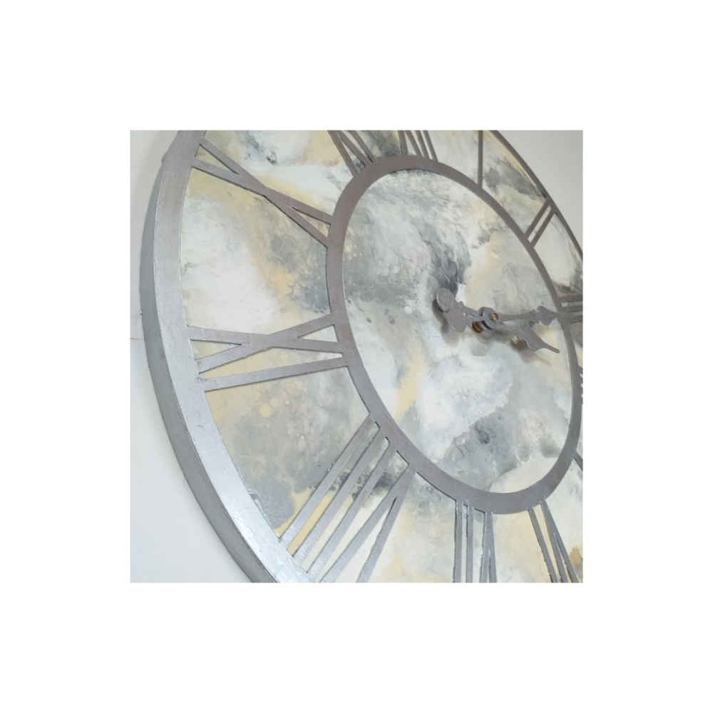 Price and Buy Handcrafted Resin Wall Clock – Abstract Style Marble Design - Image 3