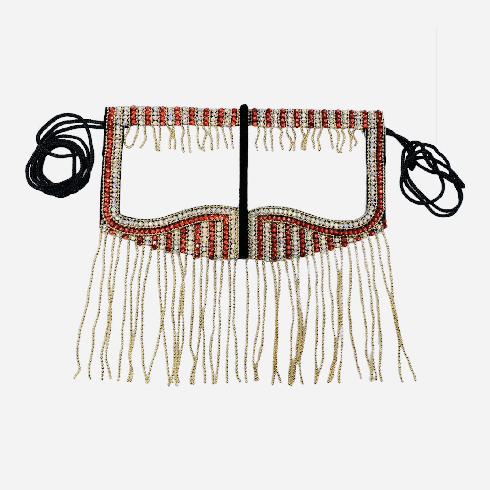 Price and Buy Handcrafted Rhinestone Battoulah Mask Gulf Burqa in Red