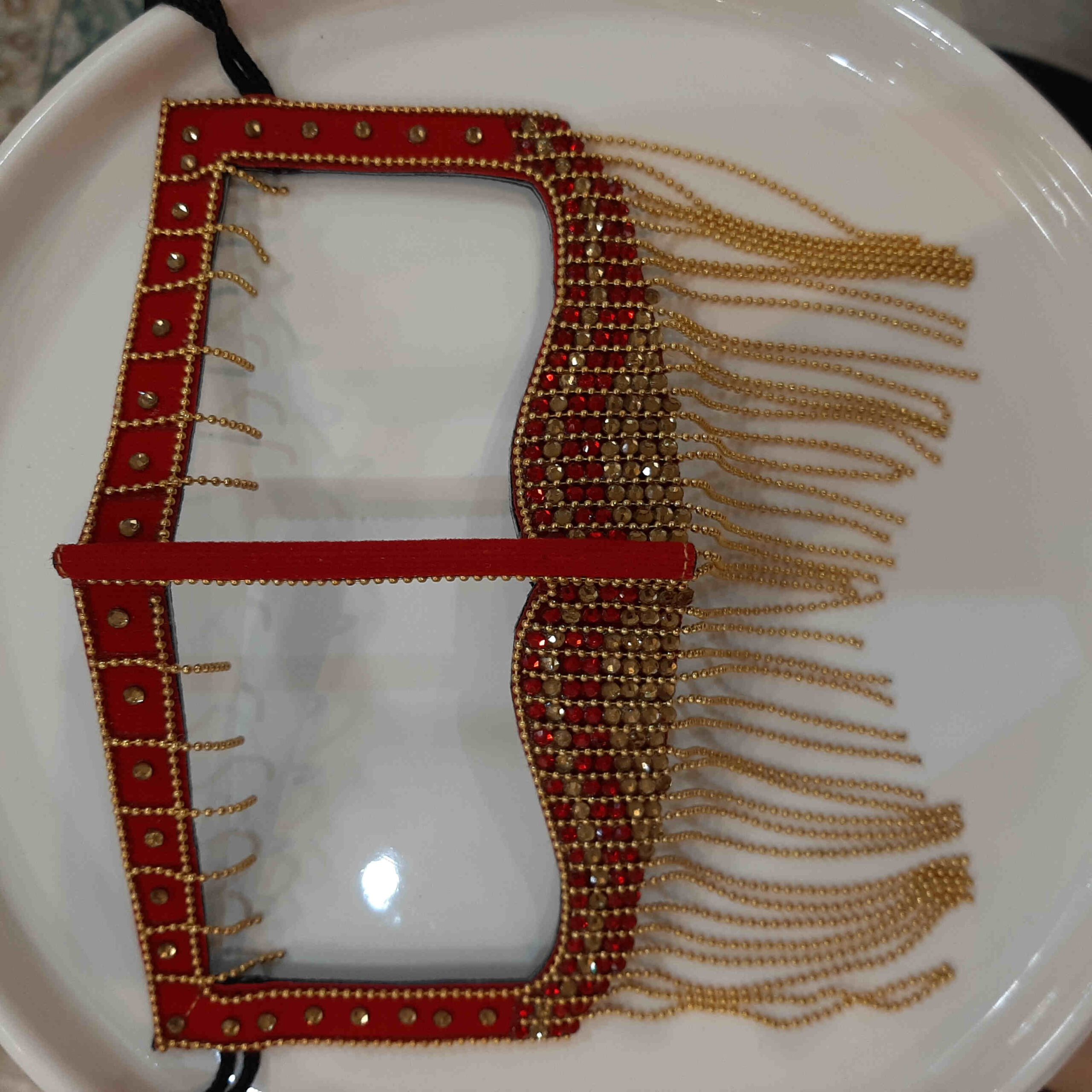 Price and Buy Handcrafted Rhinestone Battoulah Mask – Gulf Burqa - Image 3