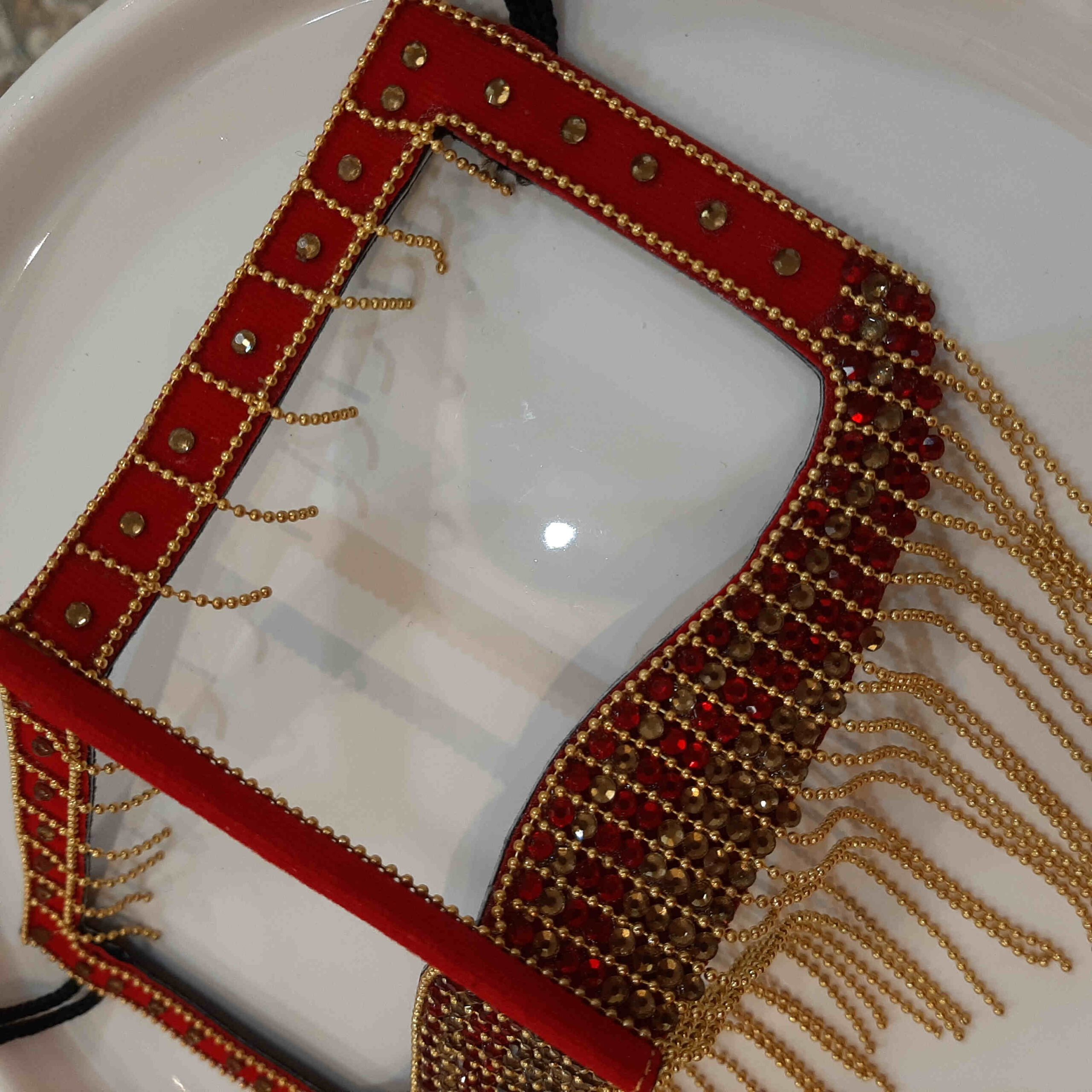 Price and Buy Handcrafted Rhinestone Battoulah Mask – Gulf Burqa - Image 5