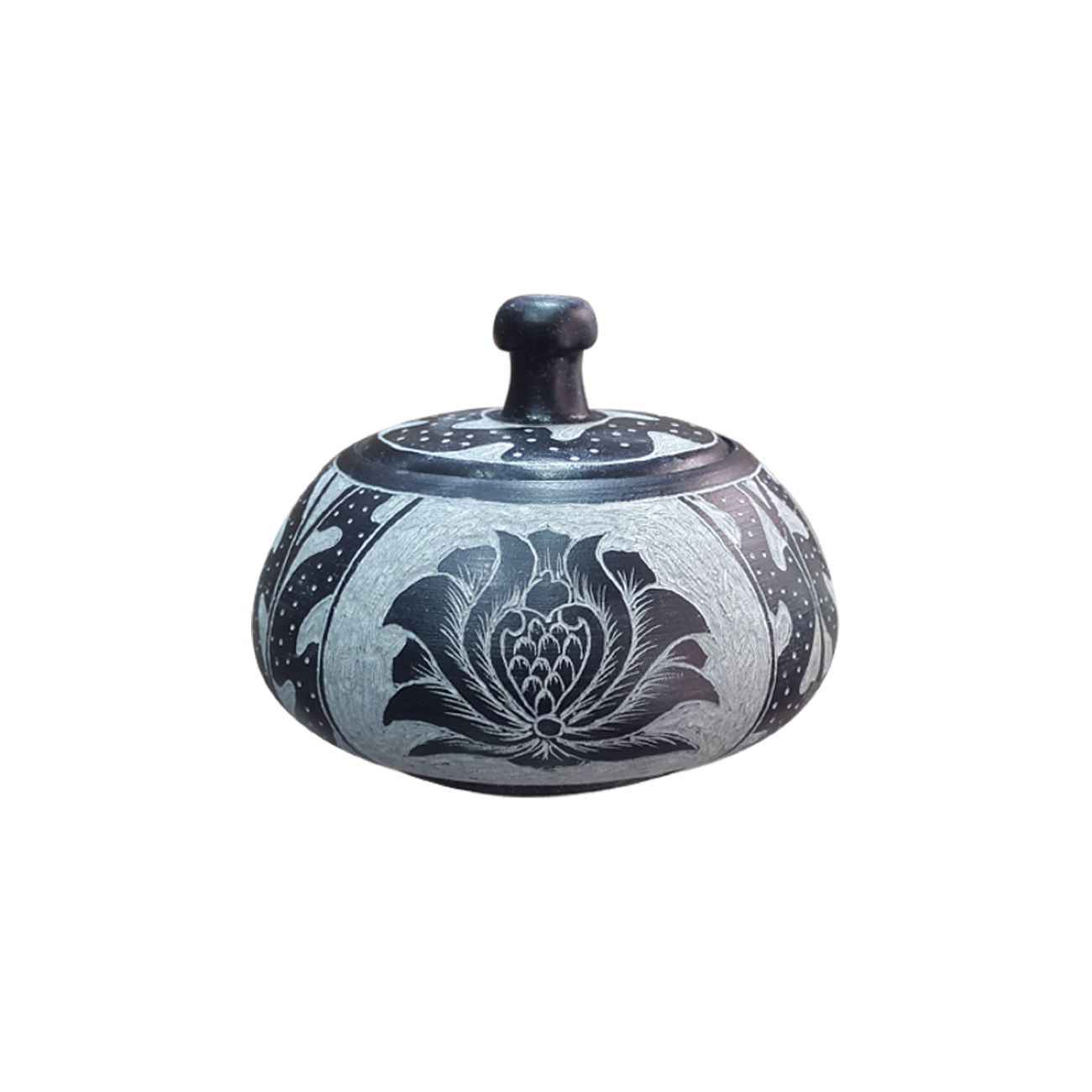 Price and Buy Handcrafted Stone Sugar Bowl with Lid – Artistic Floral Design