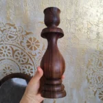 Price and Buy Handcrafted Walnut Wood Mirror Frame with Matching Candlesticks – Rustic Style - Image 3