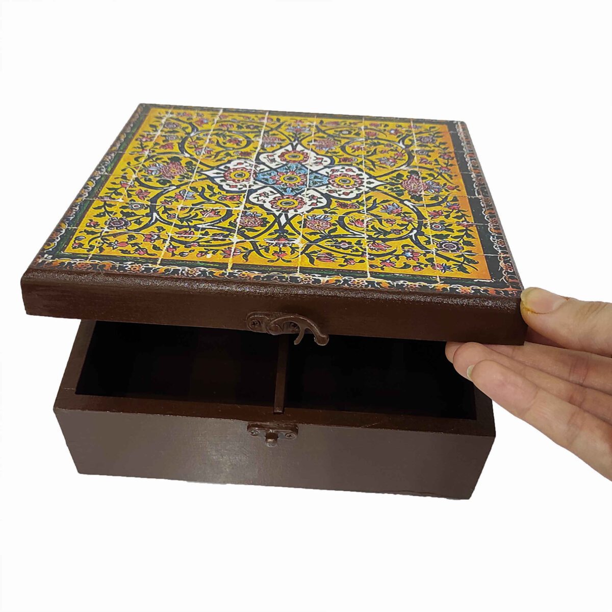 Price and Buy Handcrafted Wooden Candy Box with Persian Tile Design - Image 4