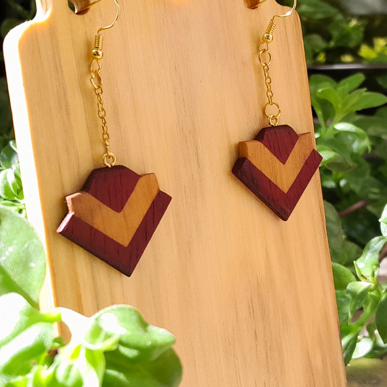 Price and Buy Handcrafted Wooden Earrings Made from Rosewood & Boxwood