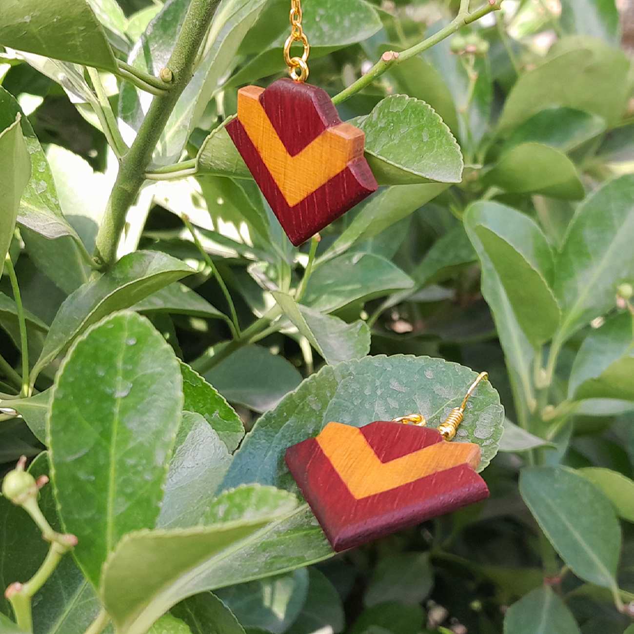 Price and Buy Handcrafted Wooden Earrings Made from Rosewood & Boxwood - Image 4