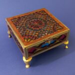 Price and Buy Handcrafted Wooden Jewelry Box with Geometric Design Copper