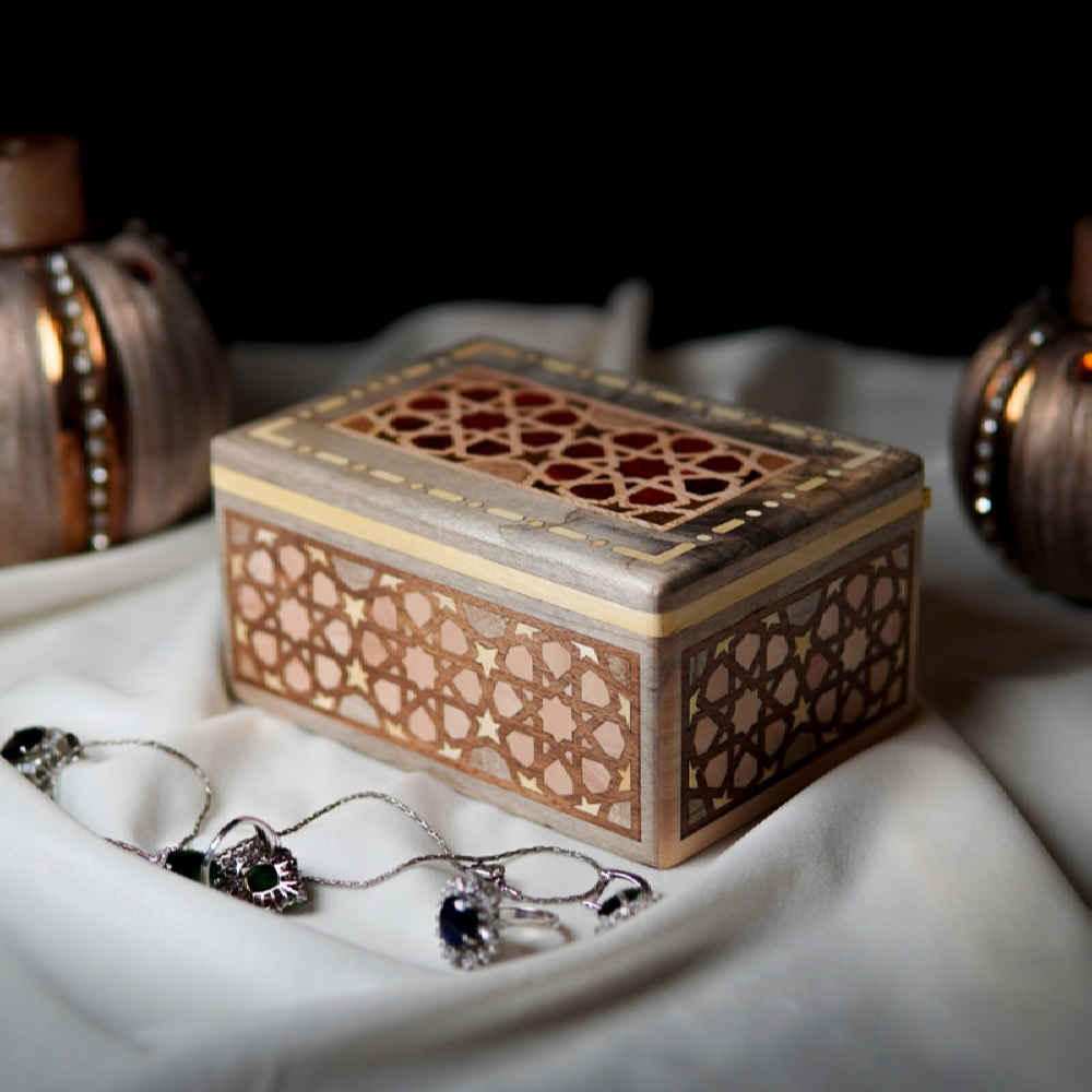 Price and Buy Handcrafted Wooden Jewelry Box with Marquetry Technique - Image 4