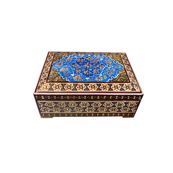 Price and Buy Handcrafted Wooden Jewelry Box with Persian Khatam Blue Flowers_68fe02c5c6c82.jpeg Price and Buy Handcrafted Wooden Jewelry Box with Persian Khatam Blue Flowers