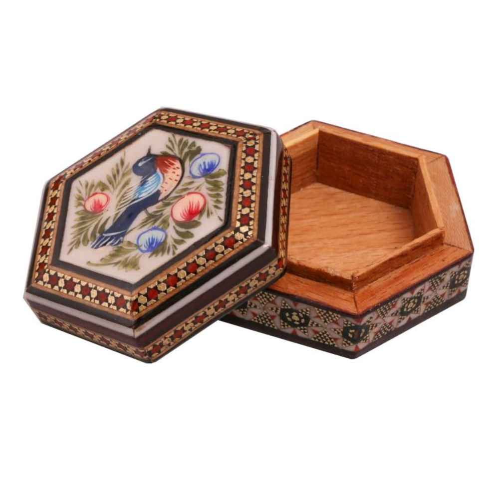Price and Buy Handcrafted Wooden Jewelry Box with Persian Khatam Design – Azadeh - Image 3