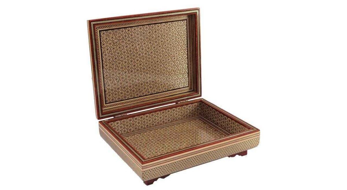 Price and Buy Handcrafted Wooden Jewelry Box with Persian Khatam Design – Goharan - Image 3