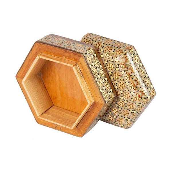 Price and Buy Handcrafted Wooden Jewelry Box with Persian Khatam Design – Honarlux - Image 3