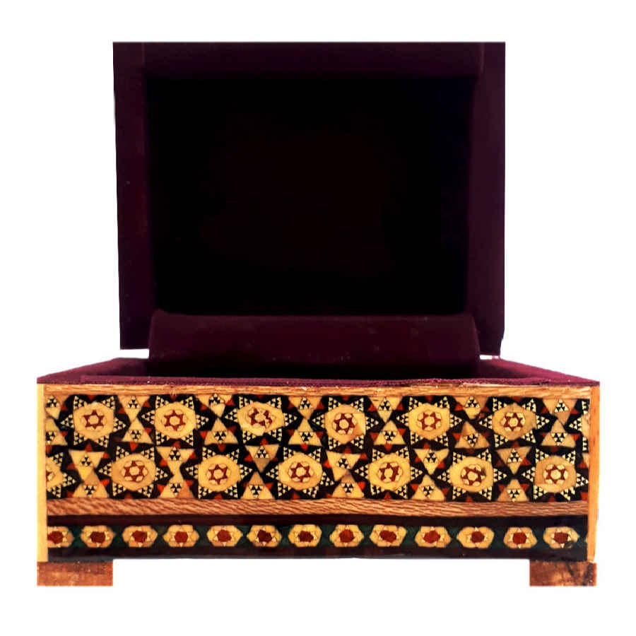Price and Buy Handcrafted Wooden Jewelry Box with Persian Khatam Design – Javid - Image 3